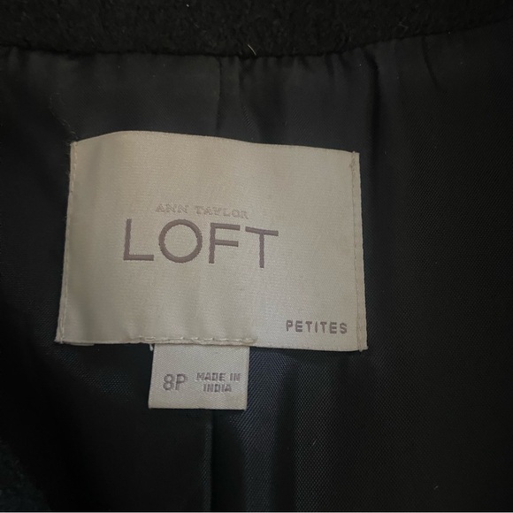 LOFT Sz 8P Black Double-Breasted Women’s Pea Coat with Gold Buttons - Picture 2 of 13